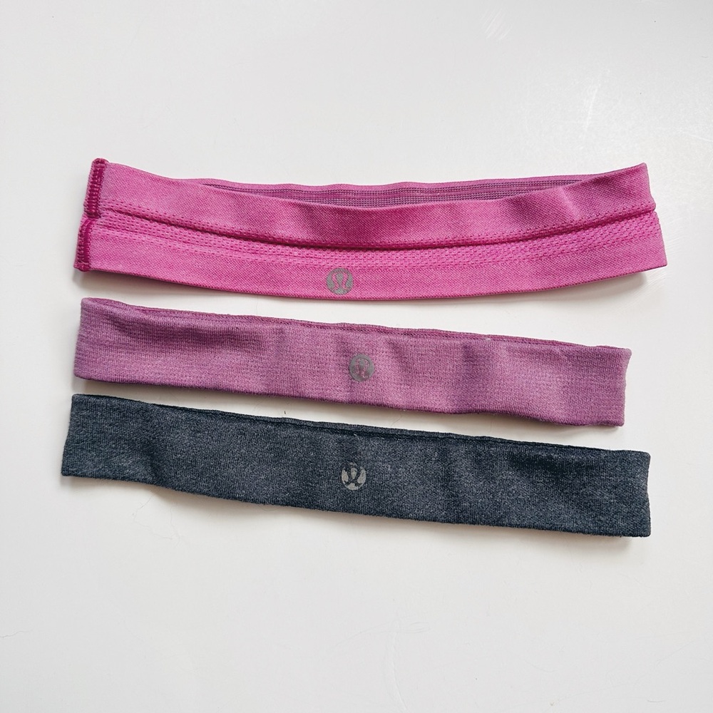 lululemon athletica Pink and Gray Hairbands Set